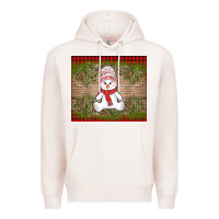 Pale Pink Christmas snowman Premium Hoodie - AdoDesignShop