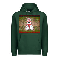 Sports Green Christmas snowman Premium Hoodie - AdoDesignShop