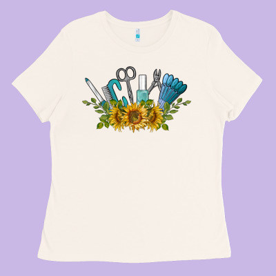 Nail Tools With Sunflower Ladies Tee Designed By Barkaloodesign