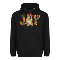 Black bulldog christmas joy Heavyweight Hoodie - RanaPortraitStore