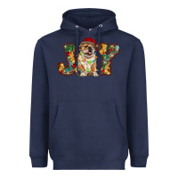 Navy bulldog christmas joy Heavyweight Hoodie - RanaPortraitStore