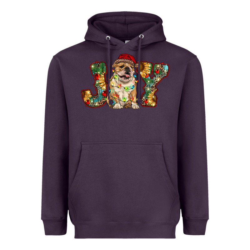Bulldog Christmas Joy Heavyweight Hoodie by RanaPortraitStore | Teevron
