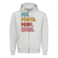Dove Grey ma mama mom bruh Zipper Hoodie - MaliasSmallBusiness