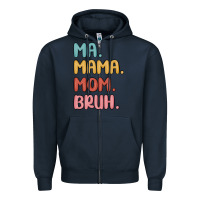 Navy ma mama mom bruh Zipper Hoodie - MaliasSmallBusiness