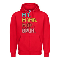 Red ma mama mom bruh Zipper Hoodie - MaliasSmallBusiness