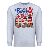 Heather Grey Born in the USA gnome Premium Sweatshirt - Neo Western
