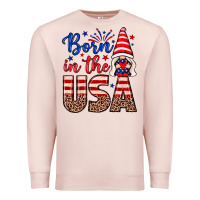Pale Pink Born in the USA gnome Premium Sweatshirt - Neo Western
