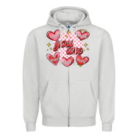 Dove Grey valentines day positive affirmations Zipper Hoodie - MaliasSmallBusiness