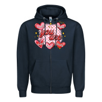 Navy valentines day positive affirmations Zipper Hoodie - MaliasSmallBusiness