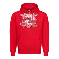 Red valentines day positive affirmations Zipper Hoodie - MaliasSmallBusiness