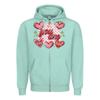 Seafoam valentines day positive affirmations Zipper Hoodie - MaliasSmallBusiness