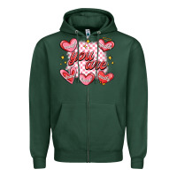 Sports Green valentines day positive affirmations Zipper Hoodie - MaliasSmallBusiness