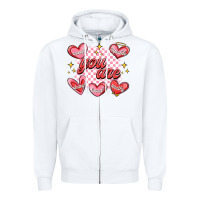 White valentines day positive affirmations Zipper Hoodie - MaliasSmallBusiness
