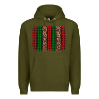 Army Green christmas glitter leopard brushstroke Premium Hoodie - AdoDesignShop