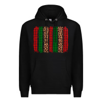 Black christmas glitter leopard brushstroke Premium Hoodie - AdoDesignShop
