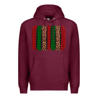 Burgundy christmas glitter leopard brushstroke Premium Hoodie - AdoDesignShop