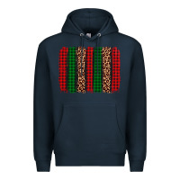Navy christmas glitter leopard brushstroke Premium Hoodie - AdoDesignShop