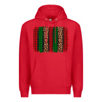 Red christmas glitter leopard brushstroke Premium Hoodie - AdoDesignShop