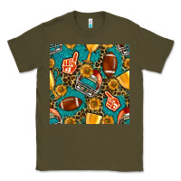 Army Green american football winner cup and helmet seamless pattern Classic Tee - BundleAndBundleShop