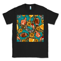 Black american football winner cup and helmet seamless pattern Classic Tee - BundleAndBundleShop