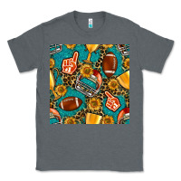Charcoal Heather american football winner cup and helmet seamless pattern Classic Tee - BundleAndBundleShop