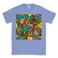 Colony Blue american football winner cup and helmet seamless pattern Classic Tee - BundleAndBundleShop