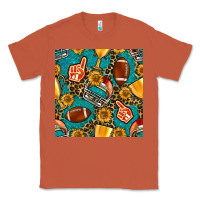 Copper american football winner cup and helmet seamless pattern Classic Tee - BundleAndBundleShop