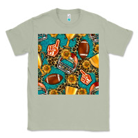 Matcha american football winner cup and helmet seamless pattern Classic Tee - BundleAndBundleShop