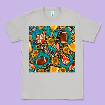 American Football Winner Cup And Helmet Seamless Pattern Classic Tee Designed By Bundleandbundleshop