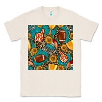Natural american football winner cup and helmet seamless pattern Classic Tee - BundleAndBundleShop