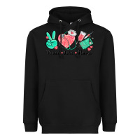 Black peace love nurse Heavyweight Hoodie - texasbilliewilder