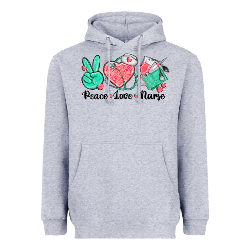 Peace Love Nurse Heavyweight Hoodie by texasbilliewilder | Teevron