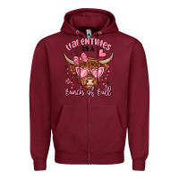 Burgundy valentines is a bunch of bull Zipper Hoodie - MaliasSmallBusiness