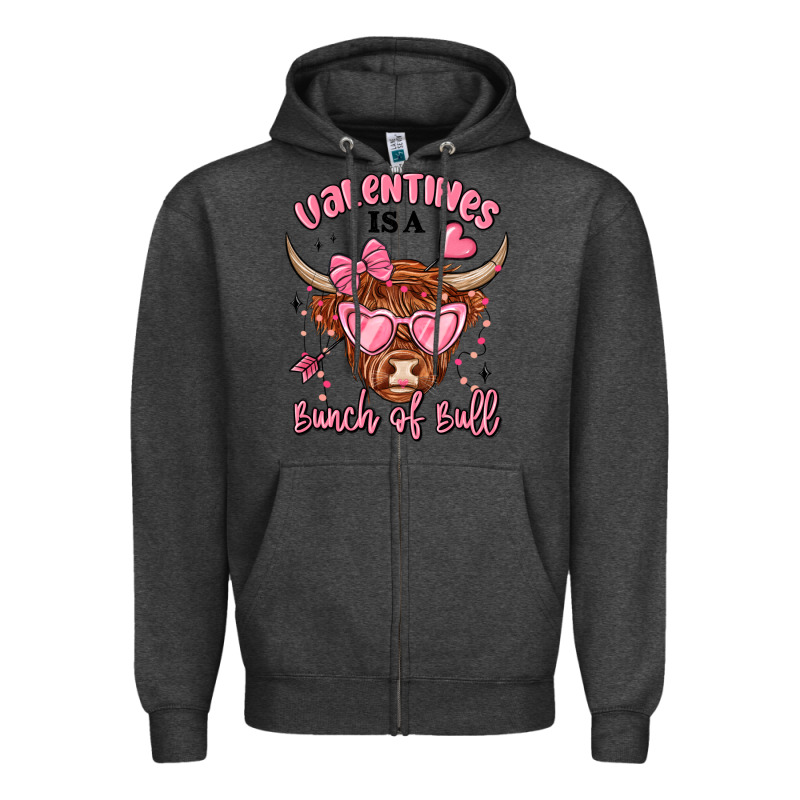 Valentines Is A Bunch Of Bull Zipper Hoodie by MaliasSmallBusiness | Teevron