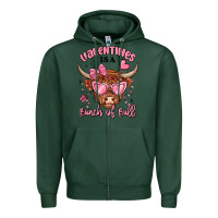 Sports Green valentines is a bunch of bull Zipper Hoodie - MaliasSmallBusiness