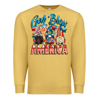 Antique Gold God blessed America gnomes 4th of July Premium Sweatshirt - CowGirlArtShop