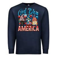 Navy God blessed America gnomes 4th of July Premium Sweatshirt - CowGirlArtShop