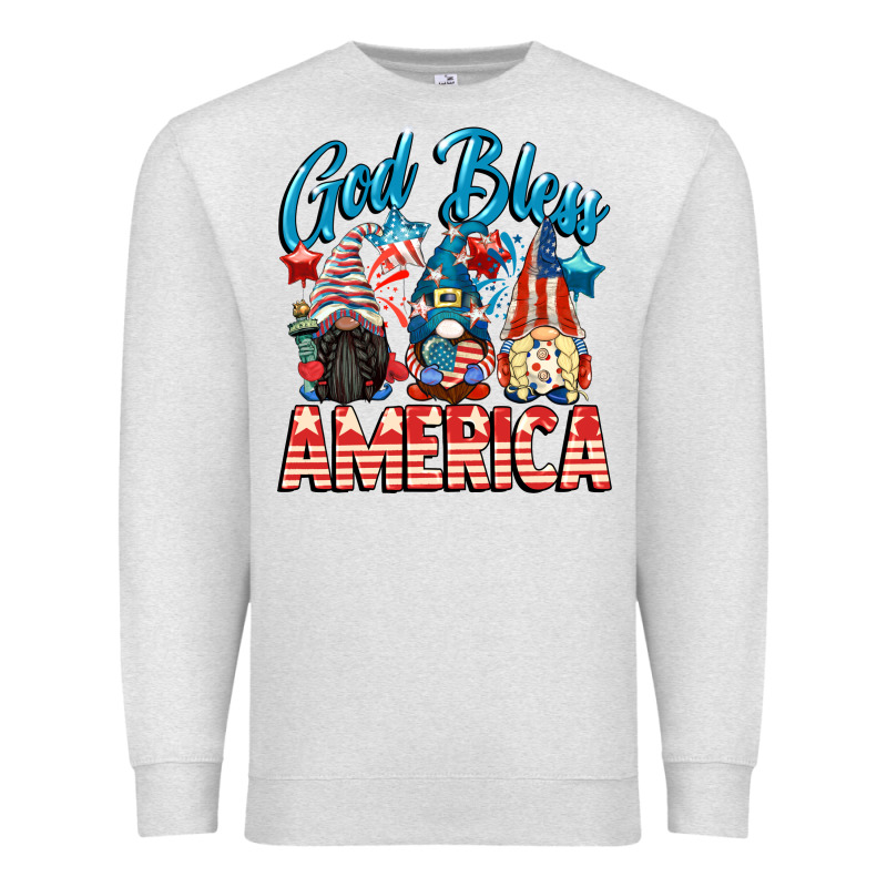 God Blessed America Gnomes 4th Of July Premium Sweatshirt by CowGirlArtShop | Teevron
