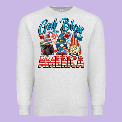 God Blessed America Gnomes 4th Of July Premium Sweatshirt Designed By Cowgirlartshop