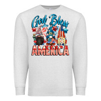 Oatmeal Heather God blessed America gnomes 4th of July Premium Sweatshirt - CowGirlArtShop