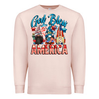 Pale Pink God blessed America gnomes 4th of July Premium Sweatshirt - CowGirlArtShop