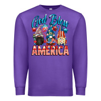 Purple God blessed America gnomes 4th of July Premium Sweatshirt - CowGirlArtShop