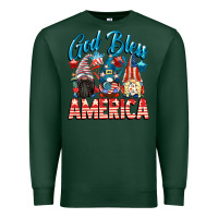 Sports Green God blessed America gnomes 4th of July Premium Sweatshirt - CowGirlArtShop
