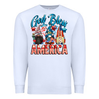 White God blessed America gnomes 4th of July Premium Sweatshirt - CowGirlArtShop