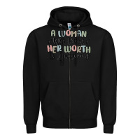 Black a woman who knows her worth is dangerous Zipper Hoodie - MaliasSmallBusiness