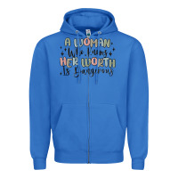 True Royal a woman who knows her worth is dangerous Zipper Hoodie - MaliasSmallBusiness