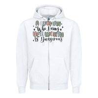 White a woman who knows her worth is dangerous Zipper Hoodie - MaliasSmallBusiness