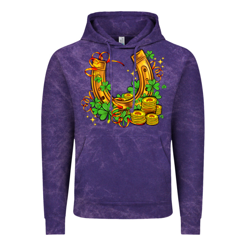 Horseshoe With Shamrocks And Coin Vintage Hoodie by AdoDesignShop | Teevron