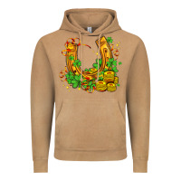 Vintage Camel horseshoe with shamrocks and coin Vintage Hoodie - AdoDesignShop