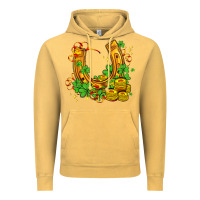 Vintage Mustard horseshoe with shamrocks and coin Vintage Hoodie - AdoDesignShop